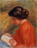Young Woman Reading Jeune femme lisant buste - Pierre-Auguste Renoir — visning af kunstværket