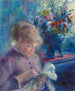 Unge kvinde, der syr - Pierre-Auguste Renoir — visning af kunstværket