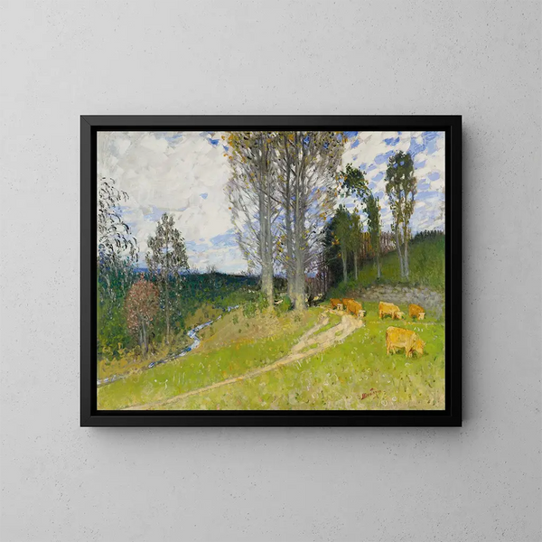 La montée au pâturage - Pierre-Eugène Montzin — indrammet kunstværk på væggen