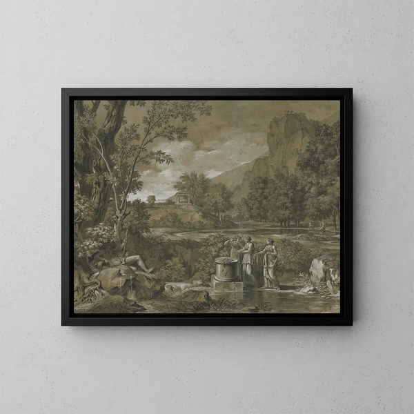 Landskab klassisk - Pierre-Henri de Valenciennes — indrammet kunstværk på væggen