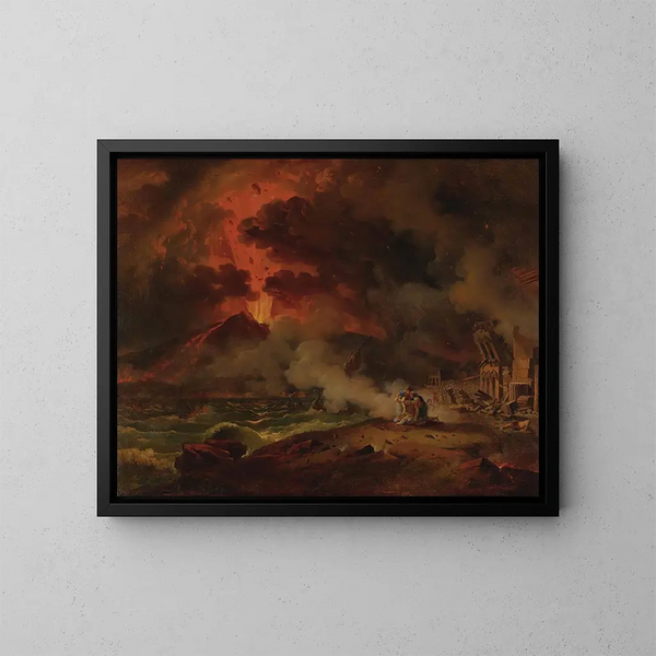 La Destruction de Pompéi - Pierre-Henri de Valenciennes — indrammet kunstværk på væggen