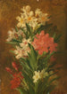 et rosenlilje-maleri med røde og hvide blomster - Pierre Adrien Chabal-Dussurgey — visning af kunstværket