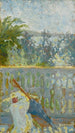 Le balcon og parasollen - Pierre Bonnard — visning af kunstværket