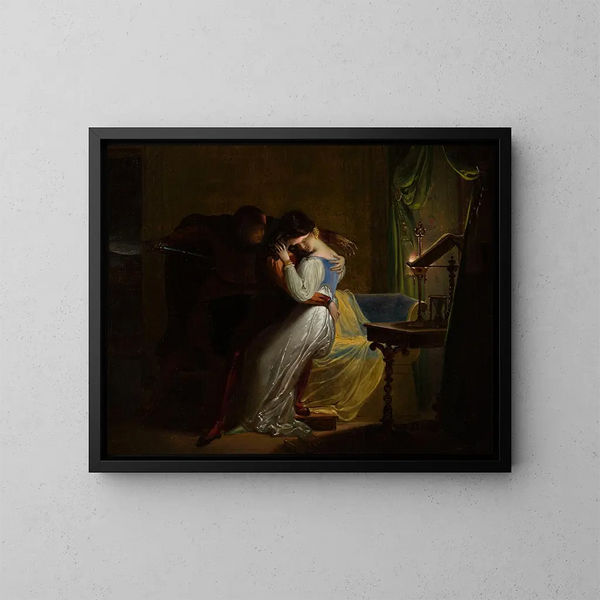 Paolo og Francesca - Pierre Claude François Delorme — indrammet kunstværk på væggen