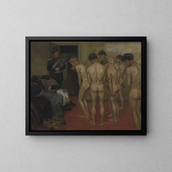 Conscrits - Pierre Georges Jeanniot — indrammet kunstværk på væggen