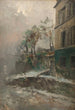 Rue de Montmartre under sne - Pierre Jacques Pelletier — visning af kunstværket