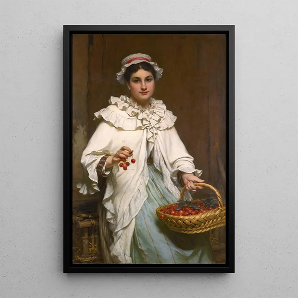 La cueilleuse de cerises - Pierre Louis Bouchard — indrammet kunstværk på væggen