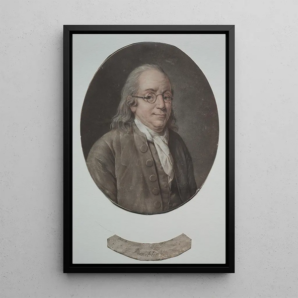 Benjamin Franklin - Pierre Michel Alix — indrammet kunstværk på væggen