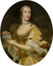 Portræt af en dame i allegorisk dragt, der holder en tallerken med perler - Pierre Mignard — visning af kunstværket