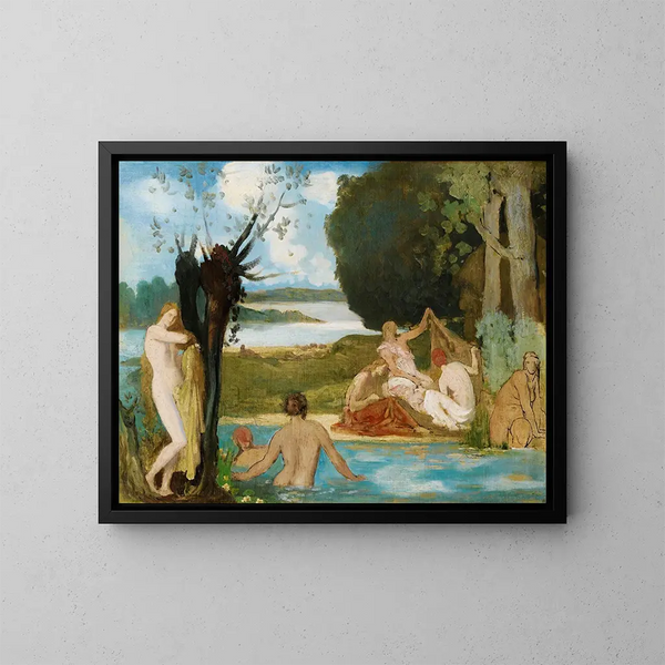 Esquisse pour l'été: Le Bain - Pierre Puvis de Chavannes — indrammet kunstværk på væggen