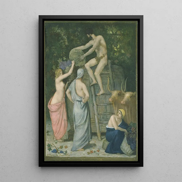 Le Pressoir - Pierre Puvis de Chavannes — indrammet kunstværk på væggen