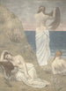 unge piger ved havet - Pierre Puvis de Chavannes — visning af kunstværket
