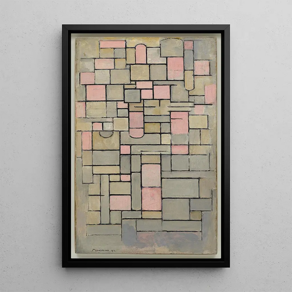 Composition 8 - Piet Mondrian — indrammet kunstværk på væggen