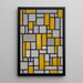 Composition med gitter 1 - Piet Mondrian — indrammet kunstværk på væggen