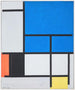 Komposition med et stort blåt, rødt, sort, gult og gråt maleri - Piet Mondrian — visning af kunstværket