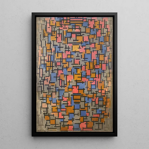 Komposition - Piet Mondrian — indrammet kunstværk på væggen