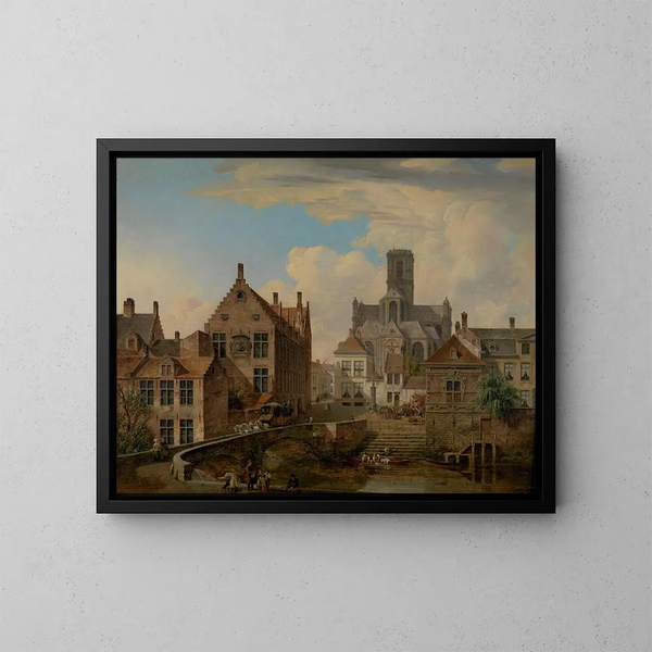 Cathédrale Saint-Bavon og Reep i Gand - Pieter Frans De Noter — indrammet kunstværk på væggen