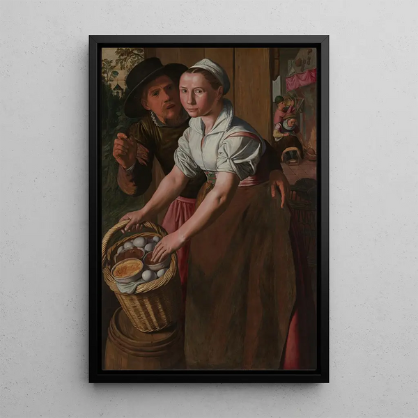 La fille aux œufs - Pieter Aertsen — indrammet kunstværk på væggen