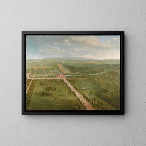 Vue de Tottenham Park, Wiltshire - Pieter Andreas Rysbrack — indrammet kunstværk på væggen