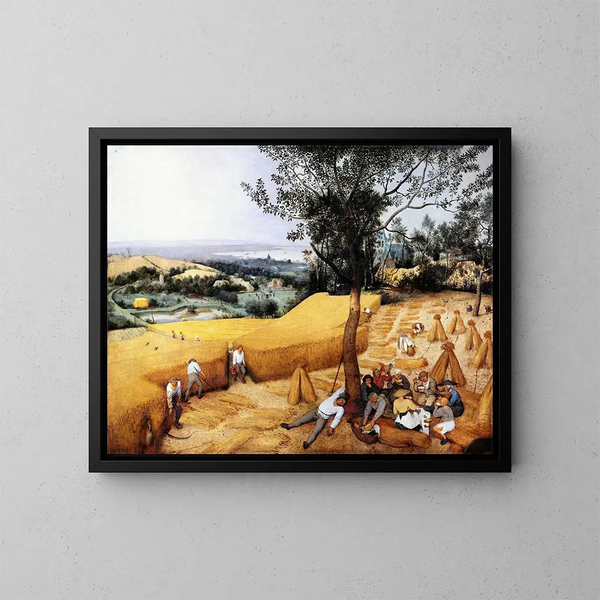 Les Moissonneurs - Pieter Bruegel den Ældre — indrammet kunstværk på væggen