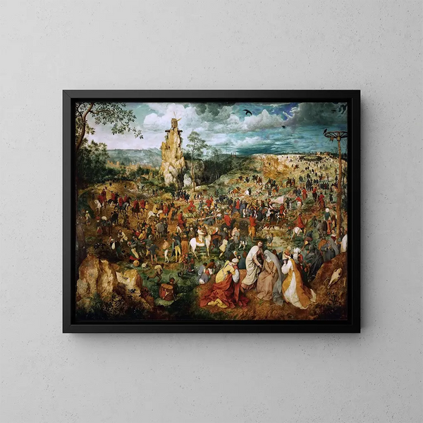 La Procession au Calvaire - Pieter Bruegel den Ældre — indrammet kunstværk på væggen