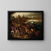 En fiskemarked foran en by ved vandet - Pieter Brueghel III — indrammet kunstværk på væggen