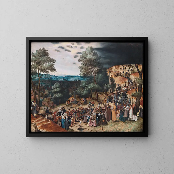 Christ på vej til Golgata - Pieter Brueghel den Yngre — indrammet kunstværk på væggen
