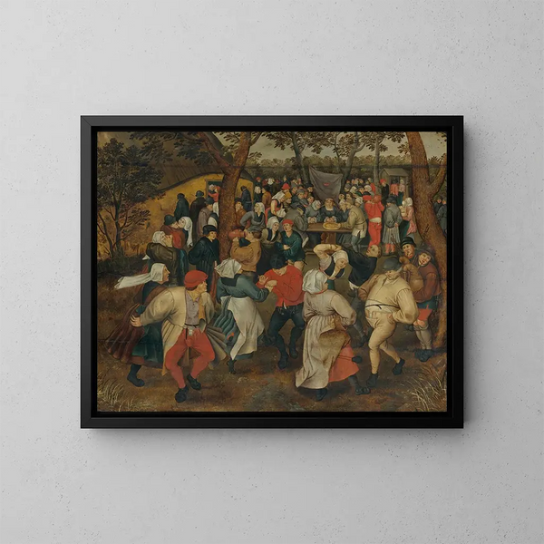 Le Festin de mariage en plein air - Pieter Brueghel le Jeune — indrammet kunstværk på væggen