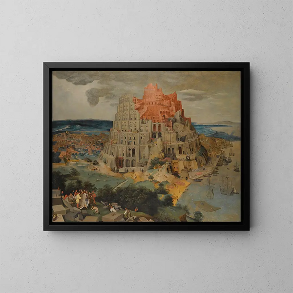 La Tour de Babel - Pieter Brueghel den Yngre — indrammet kunstværk på væggen