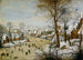 Vinterlandskabsmaleri med en fuglefælde - Pieter Brueghel den Yngre — visning af kunstværket