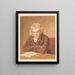 Portrait af Lourens van Schaick siddende ved et bord, mens han læser - Pieter Christoffel Wonder — indrammet kunstværk på væggen