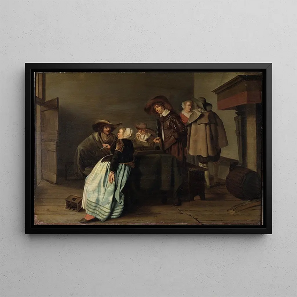 En samtale - Pieter Codde — indrammet kunstværk på væggen