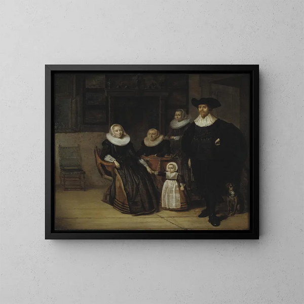 Portrait af familien - Pieter Codde — indrammet kunstværk på væggen