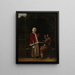 En kvinde og to mænd i en lysthus - Pieter de Hooch — indrammet kunstværk på væggen