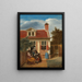 Personnages i en gård bag et hus - Pieter de Hooch — indrammet kunstværk på væggen