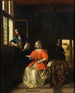 et interiørmaleri med en ung kvinde, der læser et brev - Pieter de Hooch — visning af kunstværket