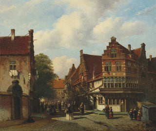 Pieter Gerardus Vertin - A Dutch street scene.webp
