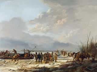 Pieter Gerardus van Os - Breaking the Ice on the Karnemelksloot Naarden January 1814.webp