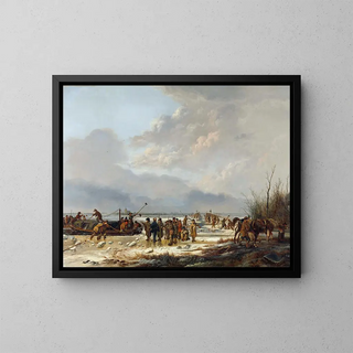 Pieter Gerardus van Os - Breaking the Ice on the Karnemelksloot Naarden January 1814.webp