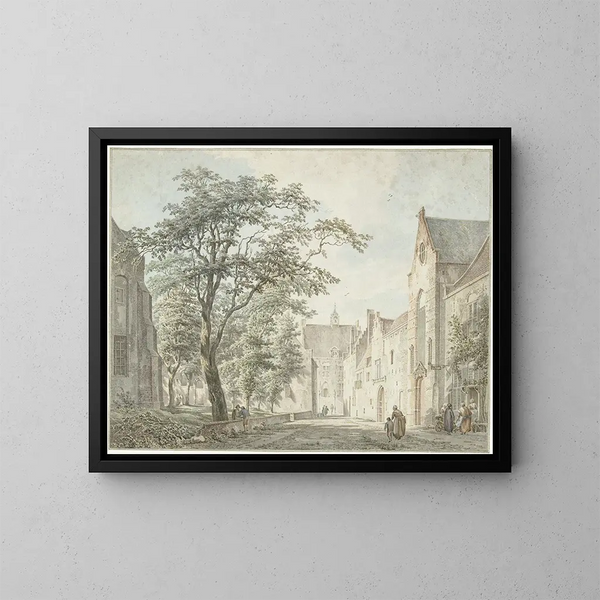 Vue de la ville de Montfoort - Pieter Jan van Liender — indrammet kunstværk på væggen