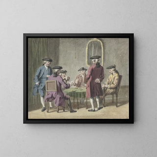 Pieter Louw - Kaartspelende heren in interieur.webp
