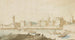 Vue de Civitavecchia avec le mur du port - Pieter Moninckx — visning af kunstværket