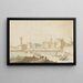 Vue de Civitavecchia avec le mur du port - Pieter Moninckx — indrammet kunstværk på væggen