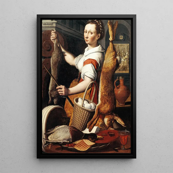 Servante de cuisine - Pieter Pietersz — indrammet kunstværk på væggen