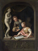 et maleri af en pige, der tegner, og en dreng ved siden af en Venus-statue - Pieter van der Werff — visning af kunstværket