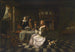 Indre bourgeois med fire personer - Cirkel af Pieter de Hooch — visning af kunstværket