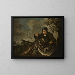 Pieter van Noort - Fisherman with fish in the net.webp