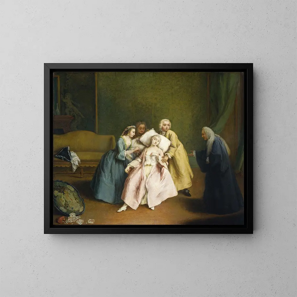 Le Faible - Pietro Longhi — indrammet kunstværk på væggen