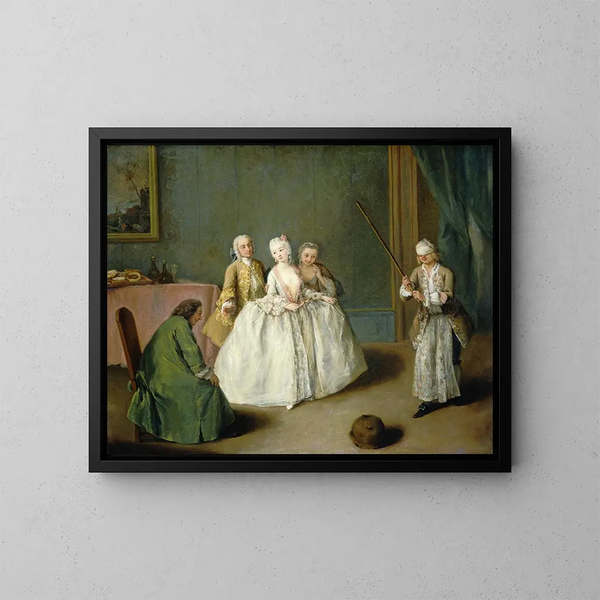 Le Jeu du Pot de Cuisine - Pietro Longhi — indrammet kunstværk på væggen
