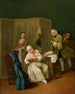 Le gentleman indiscret - Pietro Longhi — visning af kunstværket